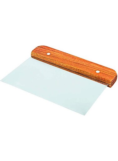 Stainless Steel Cake Cutter, Dough Pastry Scraper, Wooden Handle With A Blade, BakingSlicer, Bread Bench Bakery CookingKitchen Tool Gadget, Flour 5X3 Inch