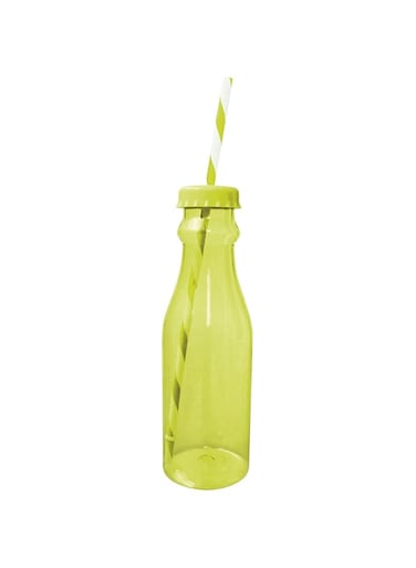 Zak Designs Drinks Bottle with Straw, Green Kiwi &amp; White, 70 ml