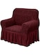 Fabienne Woven Jacquard Fabric Sofa Cover Stretchable Couch Cover Furniture Protector Slipcover Fits on Standard and Recliner Sofa (Maroon, 1 Seater)