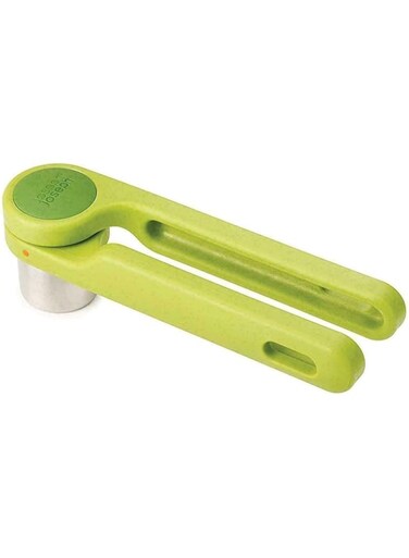 Joseph Joseph 20102 Helix Garlic Press Mincer Ergonomic Twist-Action Hand Juicer, Green, Stainless Steel
