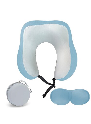 Travel Pillow &acirc;&euro;&ldquo; 100% Pure Memory Foam Neck Pillow with Breathable Cover, Machine Washable, Airplane Travel Kit with 3D Contoured Eye Mask, Earplugs &amp; Luxury Bag &acirc;&euro;&ldquo; Standard Size