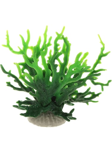 Generic 1pcs Green Plastic Coral Reef Decor, Mini Faux Coral Aquarium Decor