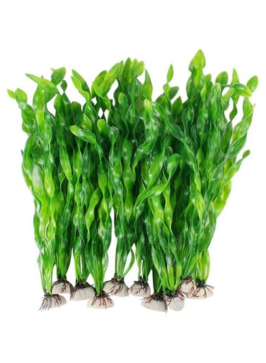HOOTO 10pcs Artificial Seaweed Tall Water Plants for Aquarium Lifelike Decor Fish Tank Plants Aquarium Plant Decorations 31cm Green