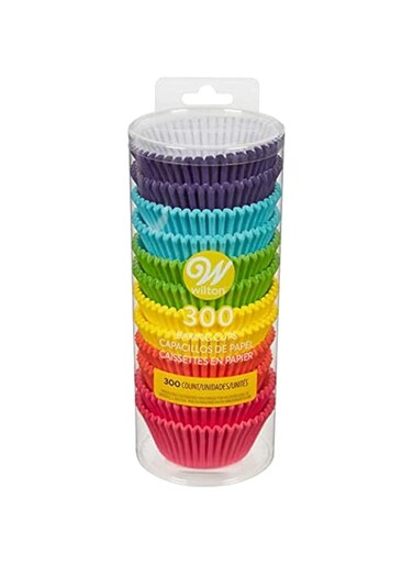 Wilton Rainbow Bright Baking Cups 300 Pieces, 153561, Multi Color
