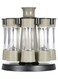 Rotating Spices Bottle Set With Seasoning Rack Black/Clear/Grey 21 x 17.5centimeter