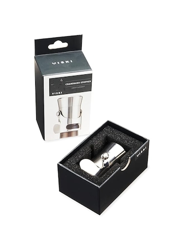 Viski Cart, Bar, Cocktail Drinkware Accessory, Silver, Set of 1, Stainless Steel, 1.75x2.5x1.75