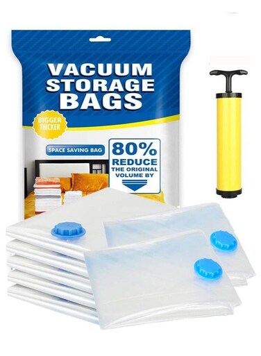Premium Vacuum Storage Bag Extralarge Compressed Bag with Hand Pump Space Saver Bags for Clothes Sweater and Blanket