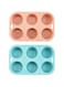 KASTWAVE Silicone Air Fryer Egg Pan Set - 2 Pack, 6-Cavity Non-Stick Baking Molds for Mini Cupcakes, Fried Eggs, Burgers, Tarts &amp; Desserts