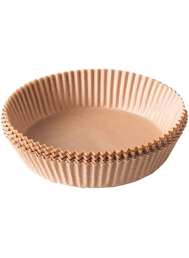 MISBAH 100 PCS Air Fryer Disposable Paper Liner, Air Fryer Paper, Round Baking Paper for Air Fryer, Water-proof, Oil-proof, Food Grade Parchment for Baking Roasting Microwave