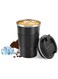 Stainless Steel Travel Coffee Mug, Leak-Proof Reusable Coffee Cup with Lid, Beverage Cup vacuum cup, Keep Hot and Cold Drinks for Hours, Durable Thermos Tumbler, for Men &amp; Women (Black, 510ML)