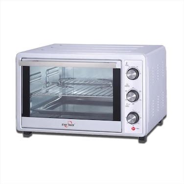 STAR TRACK 35L Electric Oven with Rotisserie, Convection, 120-Min Timer, Temperature Control, Up/Down and Dual Function, 3 Knob Control, 5 Baking Accessories, Stainless Steel Body and Handle, 1500W