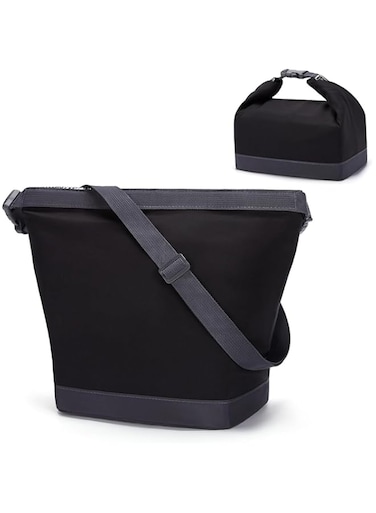 Azonee Women's Lunch Box, Simple and Modern Women's Handbag, Portable Insulated Lunch Bag, Buckle, Durable, Wide Mouth Foldable, Suitable for Travel, School, Women's Work