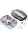 YHRY Bento Box Lunch Box, Insulated Bento Box Adult Lunch Container, Stainless Steel 304 Bento Box, with Spoon, Leakproof and Resuable, 1.5L Large Capacity, for Adults and Children, Blue