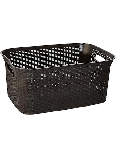 Cosmoplast 50L Cedarattan Laundry Basket, Dark Brown