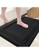 Azonee Memory Foam Bath Mat Rug, Ultra Soft, Non-Slip and Absorbent Bathroom Rugs, Premium Floor Rug, Microfiber Shaggy Bathroom Carpet Machine Washable Bath Rug for Bathroom (40x60cm, Black)