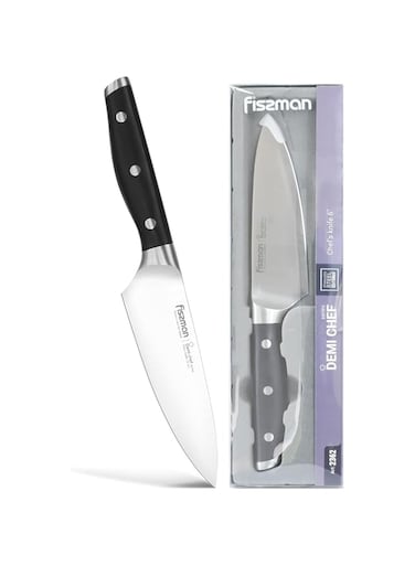 Fissman Chef Knife 6'' Kitchen Knife Ultra Sharp, X50CRMOV15 Stainless Steel Knife Demi Chef Series   Professional Kitchen Knife   Ergonomic Handle for Home, Kitchen, Restaurant, Elegant Packaging
