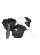 3-Piece Kitchen Cup With Spoon And Brush Black