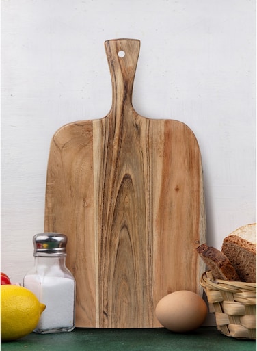 Acacia Wood Bat-Style Chopping Board &acirc;&euro;&ldquo; 25x30x1.6cm &acirc;&euro;&ldquo; Extra Wide Cutting Board with 4" Handles &acirc;&euro;&ldquo; Charcuterie Board, Cheese Board, Serving Tray &acirc;&euro;&ldquo; Durable Wooden Kitchen Essential