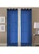 Queenzliving Symphony Sheers Curtain, Door 7 Feet- Pack Of 2, Navy Blue