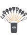 12-Piece Set Of Wooden Handle Silicone Tableware With Storage Bucket, Non-Stick Pan And High Temperature Resistance