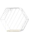 MARGOUN Wall Mounted Desk Storage Basket Magazine Paper Organizer Holder Metal Wire Hexagon Shelves Brackets (Small L23)