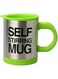 Automatic Electric Self Stirring Mug Coffee Mixing Drinking Cup Stainless Steel 350ml (GREEN)