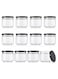 12Pcs 9oz Wide Mouth Glass Jars with Black Lids fo Jam, jelly, salsa, loose spices, candles