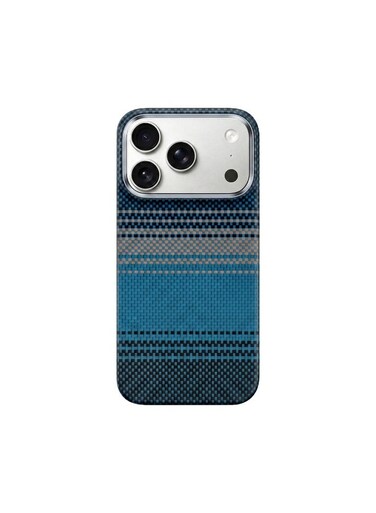 جراب Mobcos لهاتف iPhone 17 Pro باللون الأزرق القمري، مصنوع من ألياف الأراميد، بنسيج 1500D، غطاء مغناطيسي فائق النحافة وخفيف الوزن، متوافق مع تقنية MagSafe