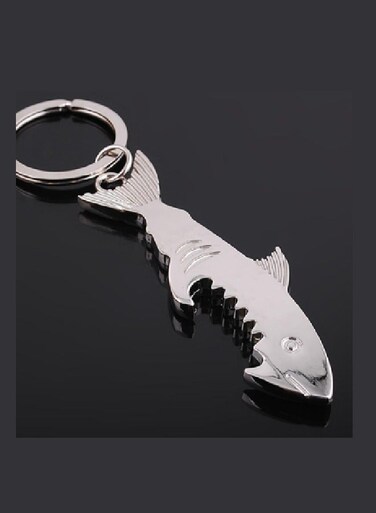 Steel Shark-Shaped Keychain Bottle Opener Portable Multifunctional Accessory for Daily Use Gifts