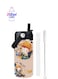 attack SA Kids Water Bottle for School Insulated water bottle with Straw Lid, Kids water bottle stainless steel, Double Wall, Baby water bottle, Steel water bottle (Brown Construction)