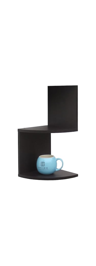Feelings Floating Wall Shelves   Wall Mounted Shelf   Trophy Stand Shelf   Corner Shelf for Bedroom, Living Room, Bathroom   Elegant Black Home Room Decor - 19x19 cm (Black)