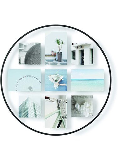 Umbra Picture Frame, Floating Photo Display For Desk Or Wall, Black, Multi