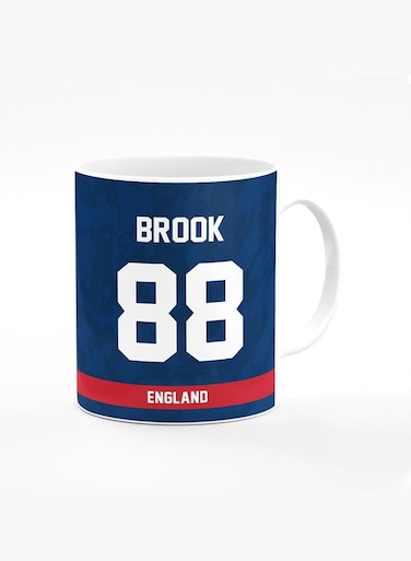 Designer Printed Coffee Mug with Heavy Duty Handle 11oz Ceramic Personalised Gift Mugs Cup [Microwave Safe &amp; Dishwasher Proof ] - Cricket Player - Harry Brook, Jersey Number - 88