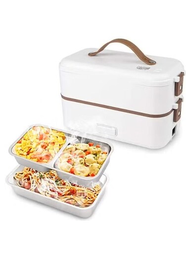 Self Cooking Electric Steamer Lunch Bento Box Mini Warmer Rice Cooker for Adult Kids Home Office School Travel Cook Raw Food