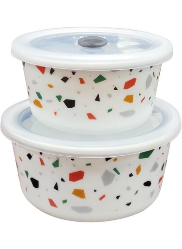 LARAH LUNCH BOX WITH 2 PCS SET - 400 ML + 800 ML, CONFETTI Confetti