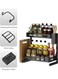 2-Tier Kitchen Spice Storage Rack Organizer Black &lrm;42.2x24.2x9.2cm