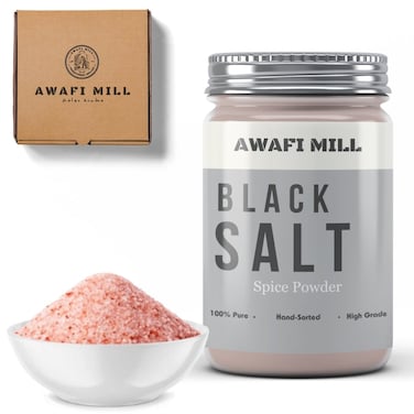 AWAFI MILL Himalayan Black Salt Powder   Kala Namak   Non-Iodized Rock Salt (50 GM)