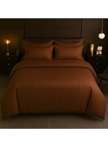 6-Piece Duvet Cover Set &acirc;&euro;&ldquo; Includes 1 Duvet Cover, 1 Fitted Sheet &amp; 4 Pillowcases &acirc;&euro;&ldquo; King/Queen/Single Sizes, Color Brown