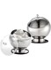 1PCS Stainless Steel Sugar Bowl with Lid, Clear Top Sugar Cube Holder Spherical Candy Bowl Container Dishwasher Safe Stainless Steel Serving Dish Candy Serving Bowl for Coffee Bar, Kitchen Countertop