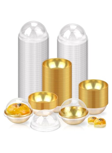 Mini Cupcake Boxes, 100Pcs Clear Plastic Cupcake Containers with Dome Lids, for Muffin Single Container Box for Cheese Pastry Desser, i Individual Cupcake Holders for Wedding Birthday Gift Supplies