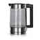 2-in-1 Electric Kettle 1500W with 2.0L Glass Kettle + 1L Teapot with Tea Strainer