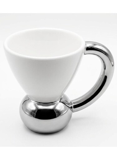 Ceramic Mug 350Ml White/Silver