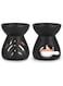 ComSaf Essential Oil Candle Warmers Burner Wax Melt, 2 Pack Black Romatherapy Burner Ceramic Oil Burner Home Bedroom Decor Christmas Housewarming Gift
