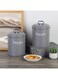 HOME Gravitas 2-Piece Metal Storage Jar Set &acirc;&euro;&ldquo; Durable &amp; Stylish Storage Containers, Airtight, Rust-Resistant, Perfect for Kitchen Organization, Pantry Storage &amp; Home Use Grey -2000Ml