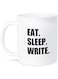 3dRose mug_180459_2 Eat Sleep Write Black Text Writing Fan Writer Gifts Fun Funny Ceramic Mug, 15-Ounce