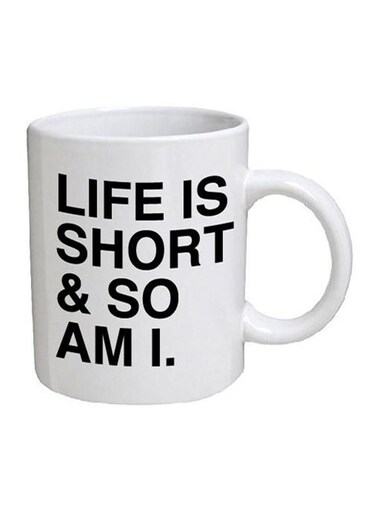 Ceramic Coffee Mug With Funny Quotes Design White 10cm