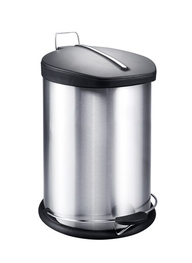 Maker 5L Stainless Steel Step Bin &acirc;&euro;&ldquo; Compact, Soft-Close Lid, Fingerprint-Resistant, Hands-Free Pedal for Home &amp; Office