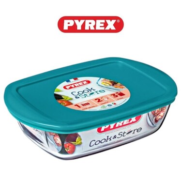 Pyrex Cook&amp;Store 400ml Rectangular Roaster with Lid for Versatile Cooking and Storing