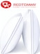2 Pieces Grey Double Piping Pillow Soft Cotton White 50x70cm Made in Uae