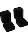 Oasisgalore Set of 2 Unit Classic Velvet Couple Ring Box Earring Jewelry Case Gift Boxes 2.2x1.9x1.6 inch